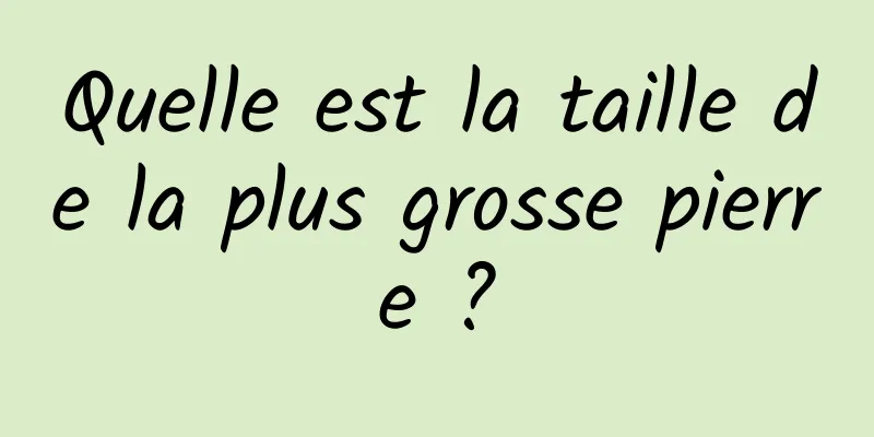 Quelle est la taille de la plus grosse pierre ?