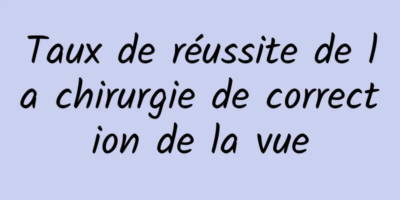 Taux de réussite de la chirurgie de correction de la vue