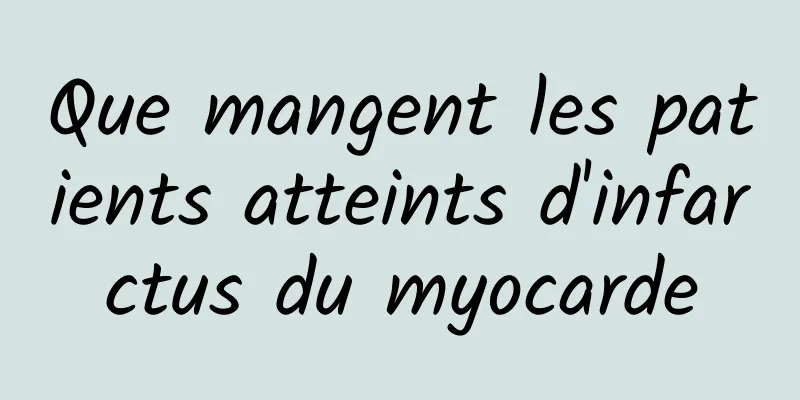 Que mangent les patients atteints d'infarctus du myocarde