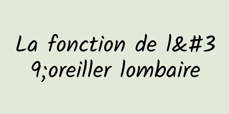 La fonction de l'oreiller lombaire
