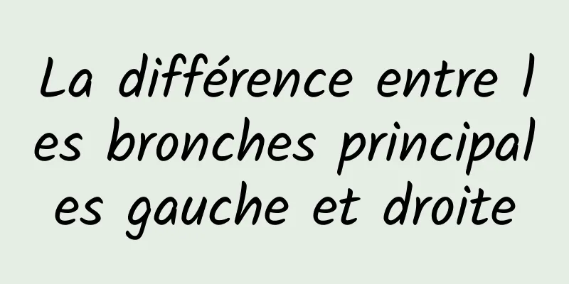 La différence entre les bronches principales gauche et droite