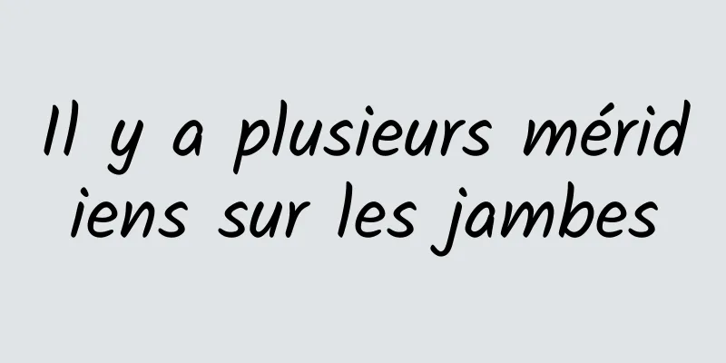 Il y a plusieurs méridiens sur les jambes