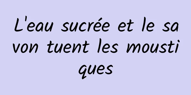 L'eau sucrée et le savon tuent les moustiques