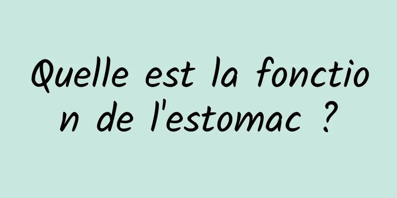Quelle est la fonction de l'estomac ?