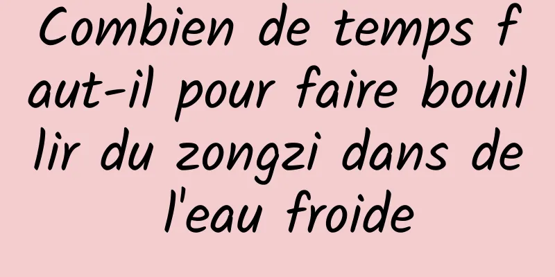Combien de temps faut-il pour faire bouillir du zongzi dans de l'eau froide
