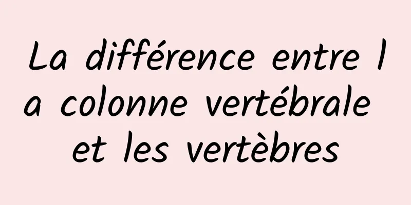 La différence entre la colonne vertébrale et les vertèbres