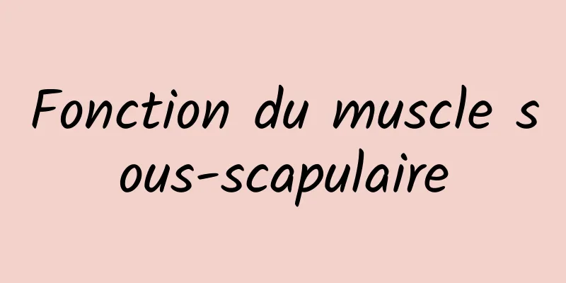 Fonction du muscle sous-scapulaire