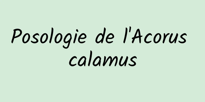 Posologie de l'Acorus calamus
