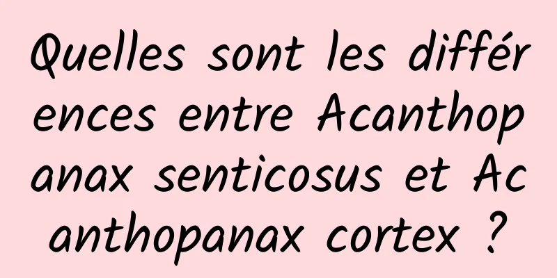 Quelles sont les différences entre Acanthopanax senticosus et Acanthopanax cortex ?
