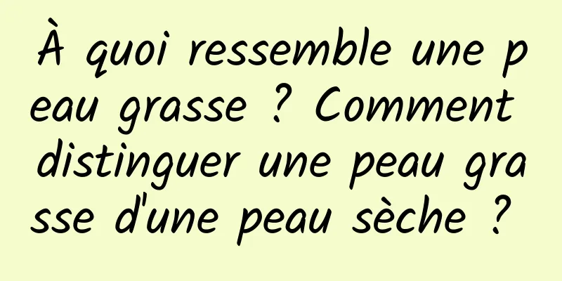 À quoi ressemble une peau grasse ? Comment distinguer une peau grasse d'une peau sèche ? 