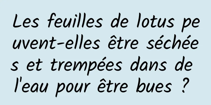 Les feuilles de lotus peuvent-elles être séchées et trempées dans de l'eau pour être bues ? 