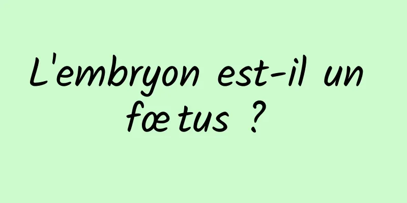 L'embryon est-il un fœtus ? 