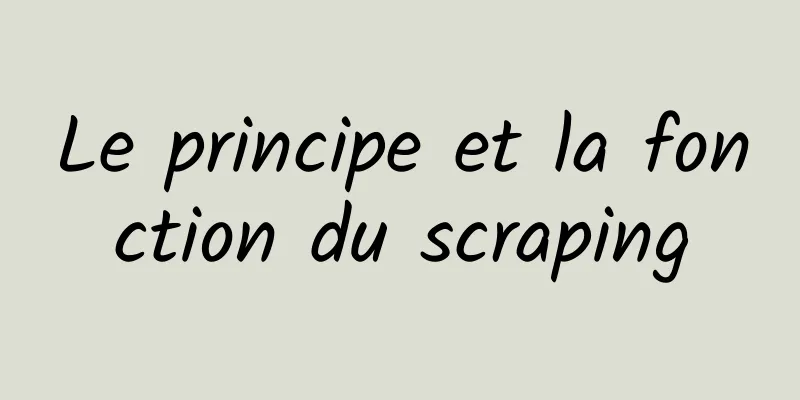 Le principe et la fonction du scraping