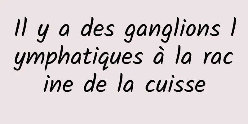 Il y a des ganglions lymphatiques à la racine de la cuisse