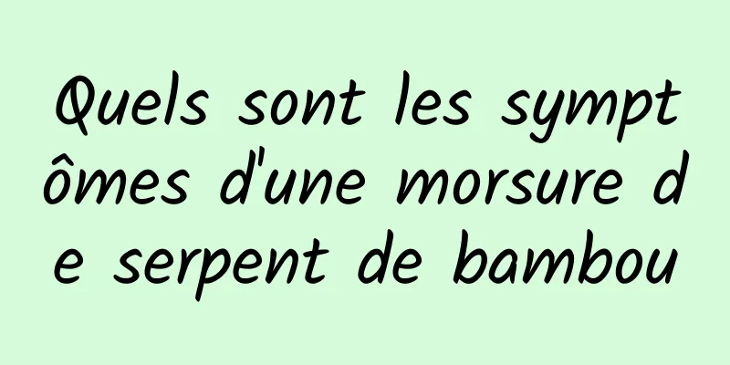 Quels sont les symptômes d'une morsure de serpent de bambou