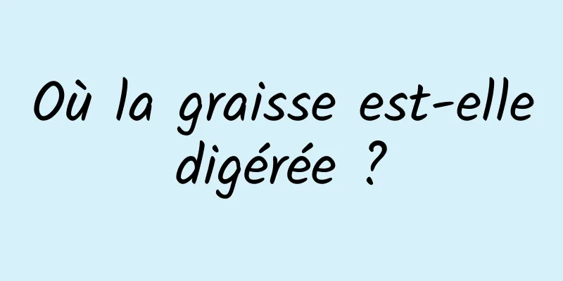 Où la graisse est-elle digérée ? 