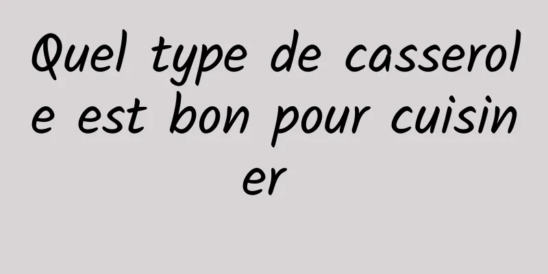 Quel type de casserole est bon pour cuisiner 