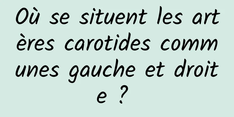 Où se situent les artères carotides communes gauche et droite ? 