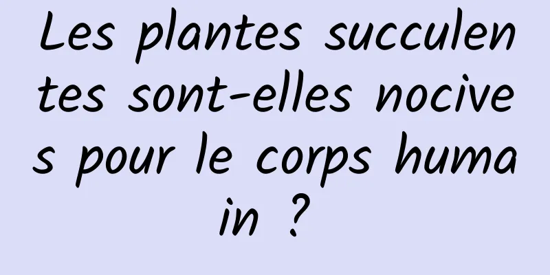Les plantes succulentes sont-elles nocives pour le corps humain ? 