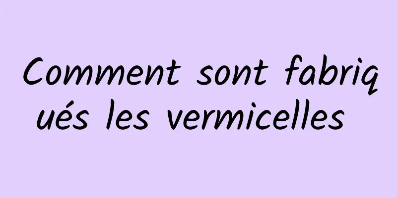 Comment sont fabriqués les vermicelles 