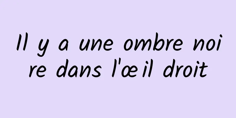 Il y a une ombre noire dans l'œil droit