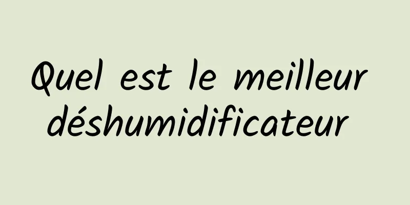 Quel est le meilleur déshumidificateur 