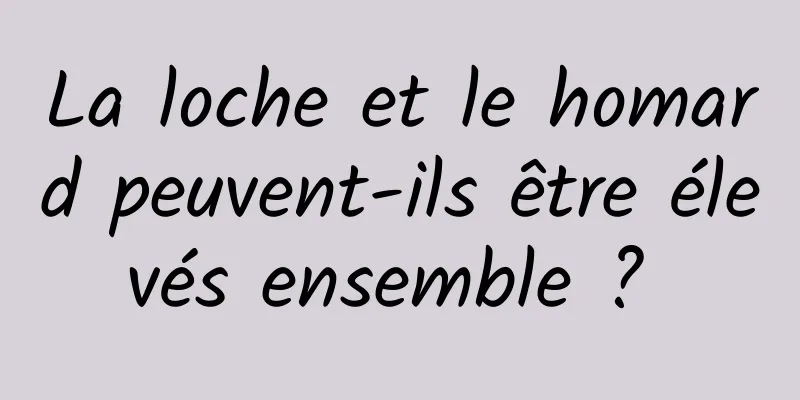 La loche et le homard peuvent-ils être élevés ensemble ? 
