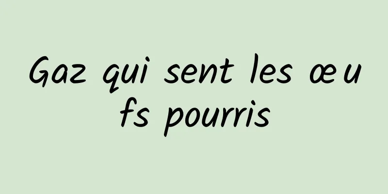 Gaz qui sent les œufs pourris