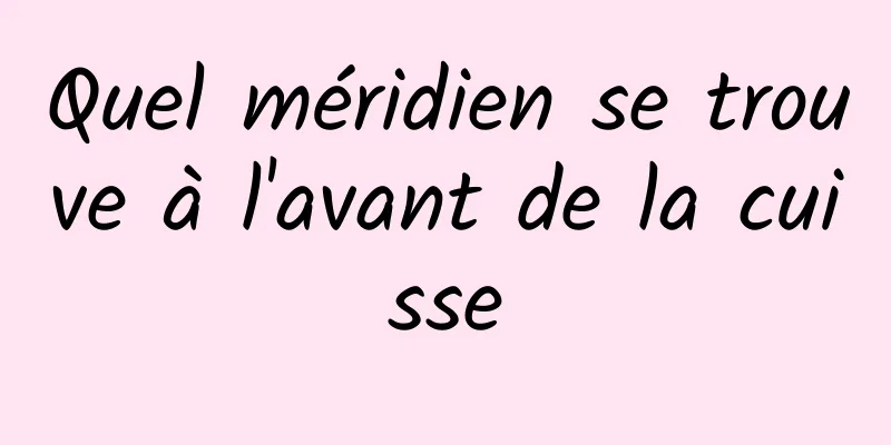 Quel méridien se trouve à l'avant de la cuisse