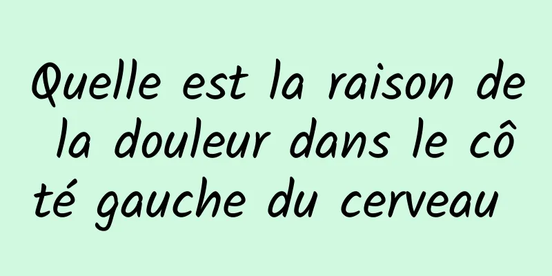 Quelle est la raison de la douleur dans le côté gauche du cerveau 