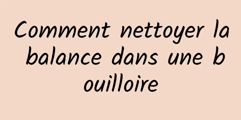 Comment nettoyer la balance dans une bouilloire