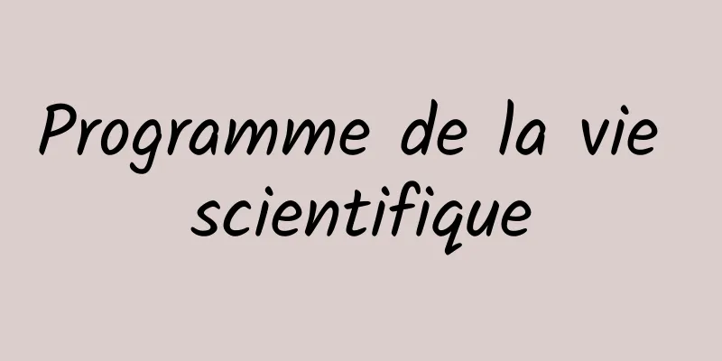 Programme de la vie scientifique