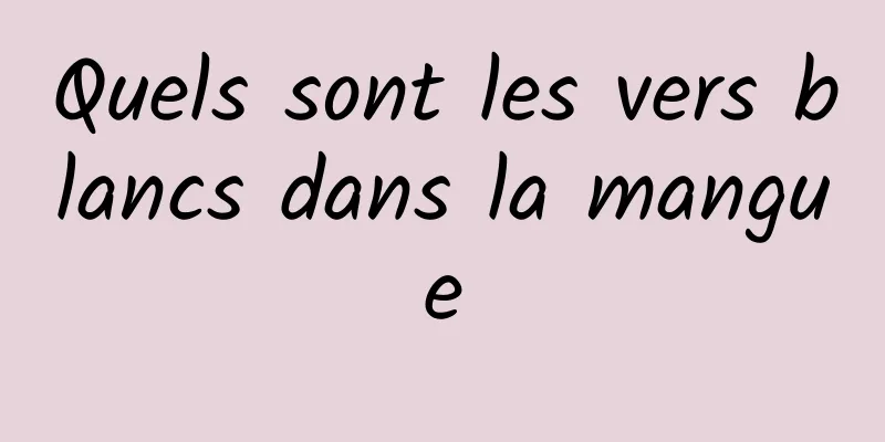 Quels sont les vers blancs dans la mangue