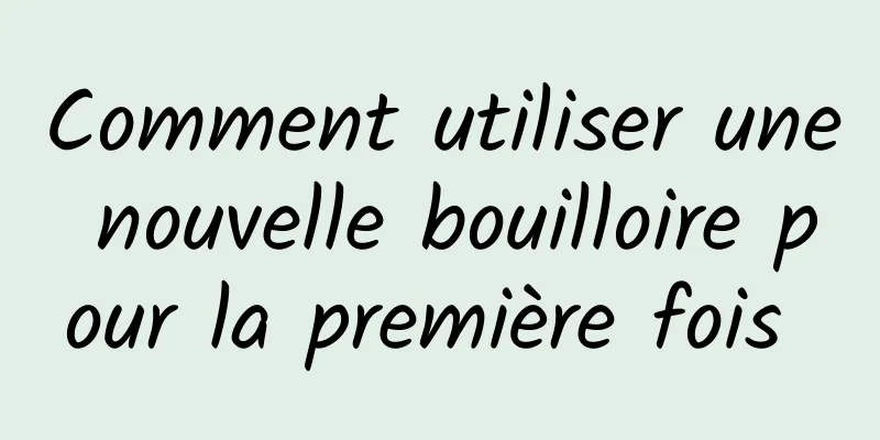 Comment utiliser une nouvelle bouilloire pour la première fois 