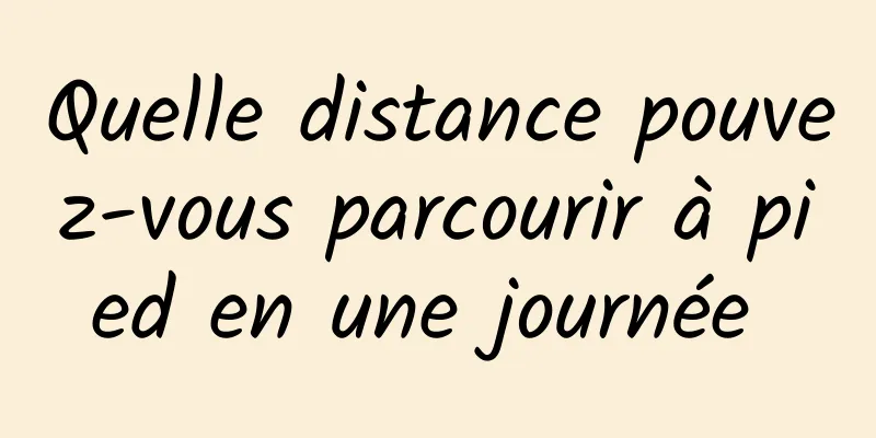 Quelle distance pouvez-vous parcourir à pied en une journée 