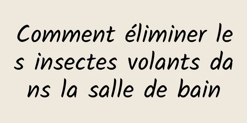 Comment éliminer les insectes volants dans la salle de bain