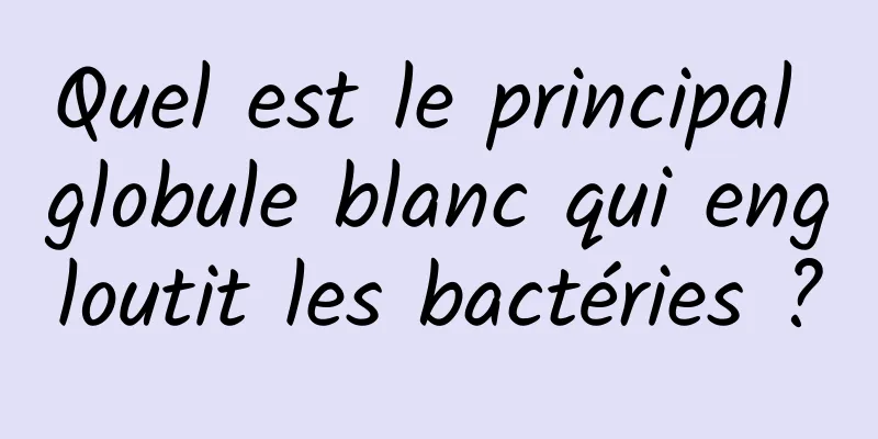 Quel est le principal globule blanc qui engloutit les bactéries ?