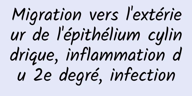 Migration vers l'extérieur de l'épithélium cylindrique, inflammation du 2e degré, infection