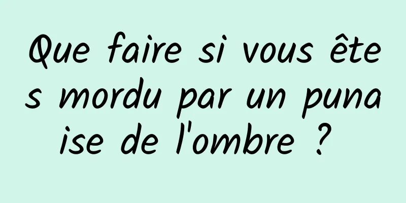 Que faire si vous êtes mordu par un punaise de l'ombre ? 