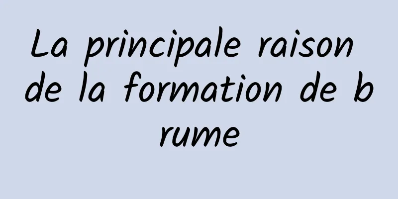 La principale raison de la formation de brume