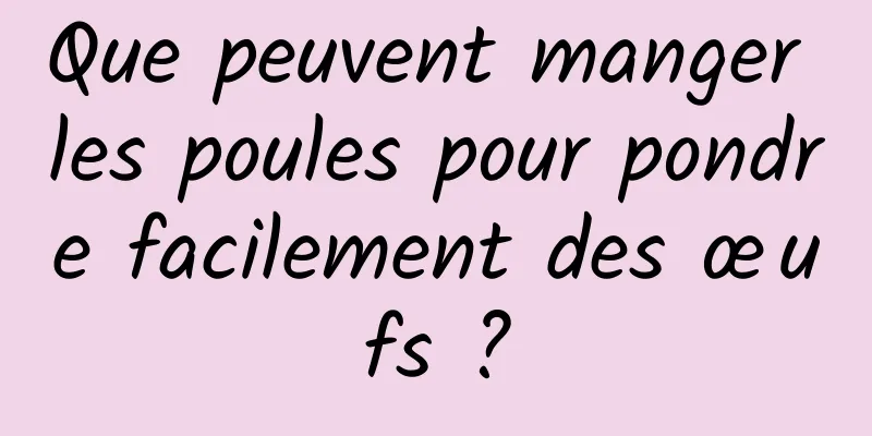 Que peuvent manger les poules pour pondre facilement des œufs ?