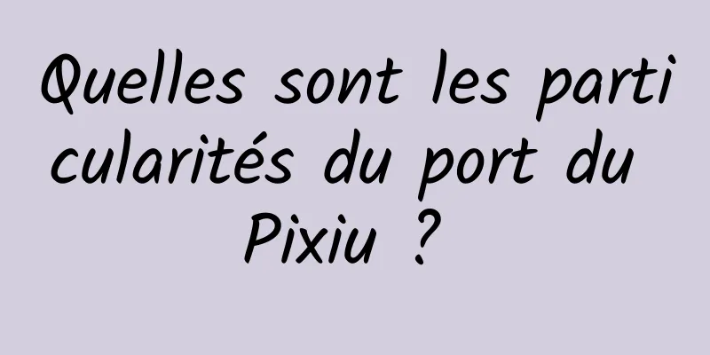 Quelles sont les particularités du port du Pixiu ? 