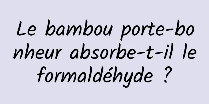 Le bambou porte-bonheur absorbe-t-il le formaldéhyde ? 