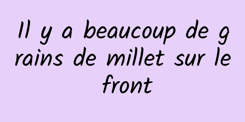 Il y a beaucoup de grains de millet sur le front