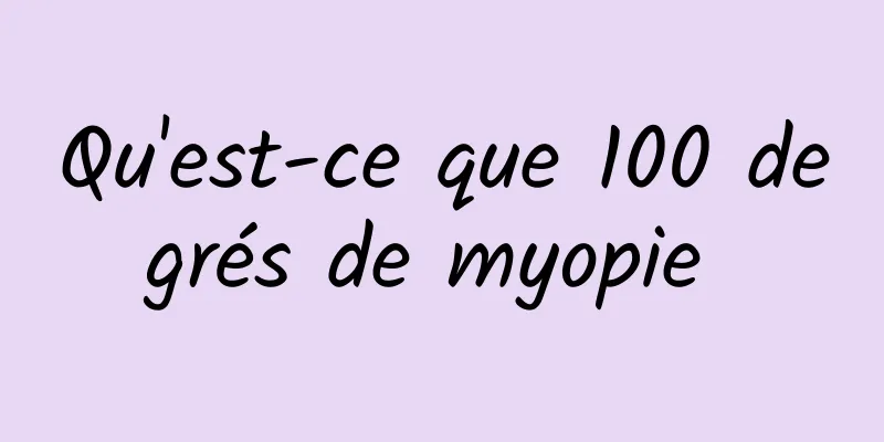 Qu'est-ce que 100 degrés de myopie 