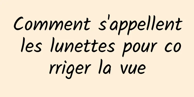 Comment s'appellent les lunettes pour corriger la vue