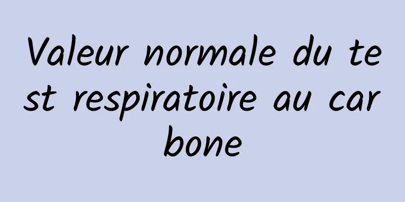 Valeur normale du test respiratoire au carbone
