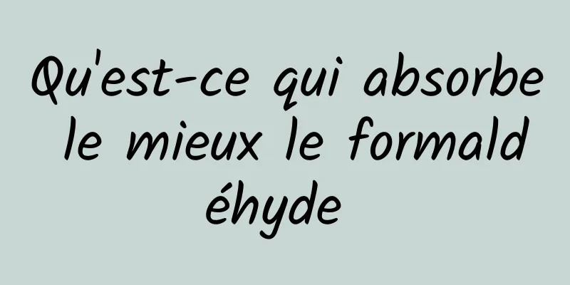 Qu'est-ce qui absorbe le mieux le formaldéhyde 