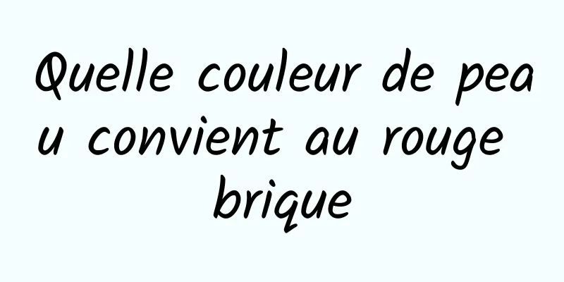 Quelle couleur de peau convient au rouge brique