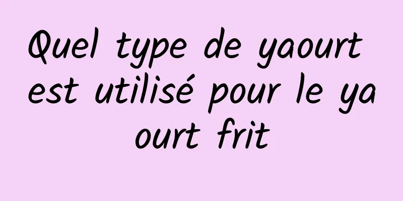 Quel type de yaourt est utilisé pour le yaourt frit